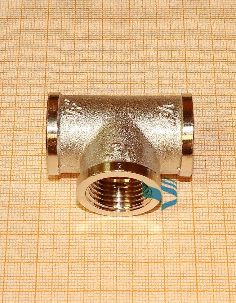 Тройник VALTEC 1/2' никель/латунь