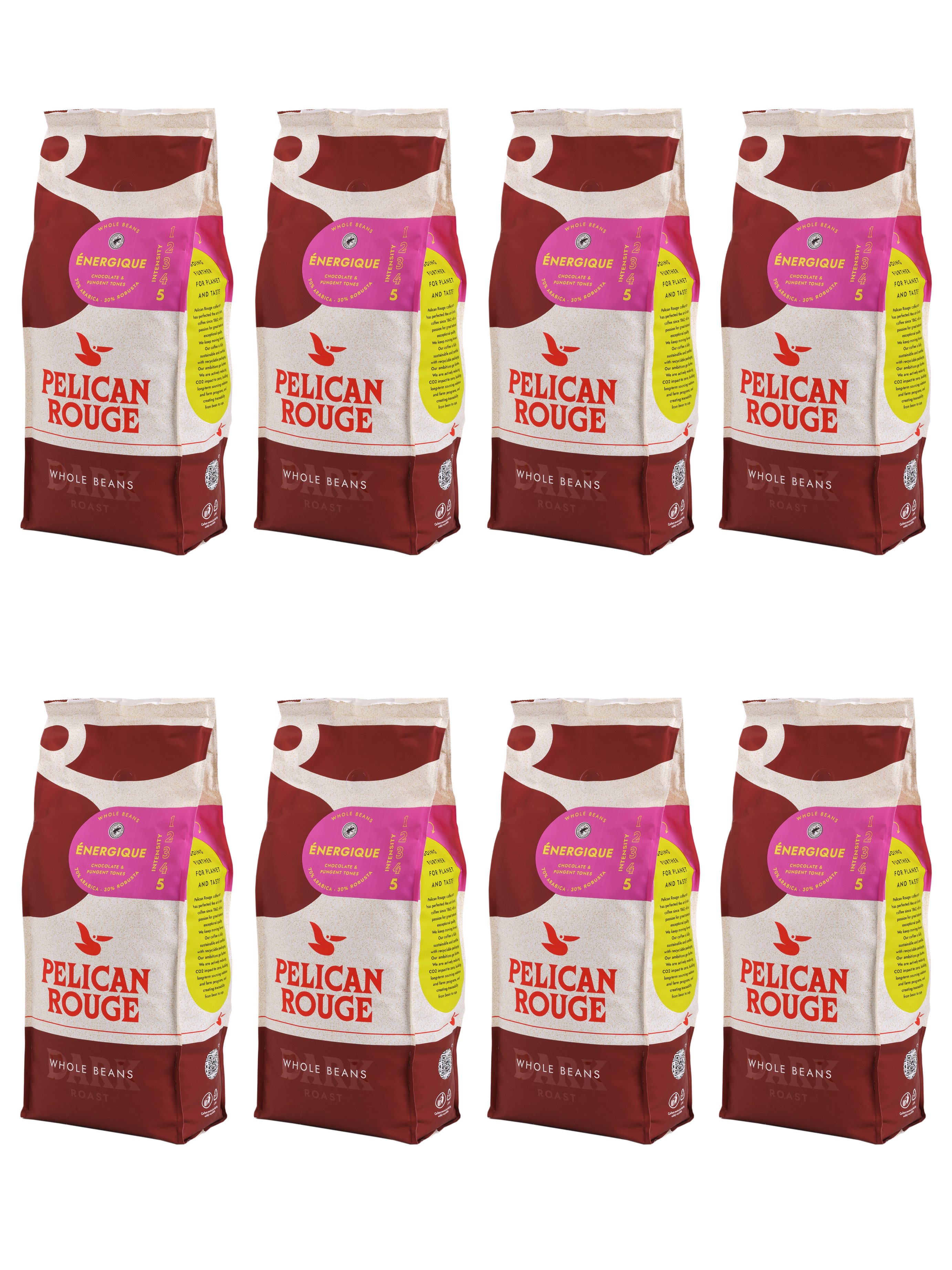 Кофе в зёрнах PELICAN ROUGE "ENERGIQUE" (А-70) набор из 8 шт по 1 кг