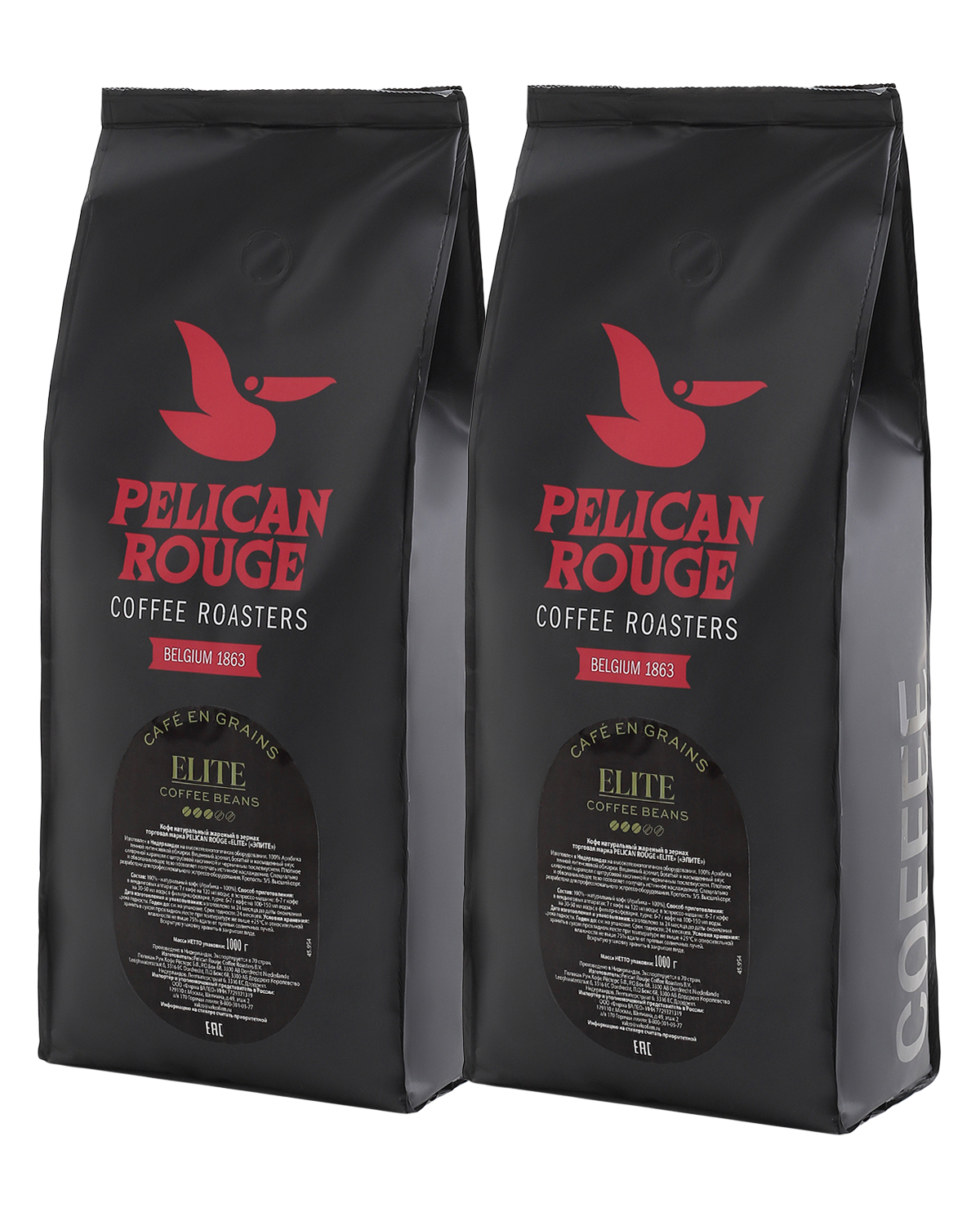 Кофе в зёрнах PELICAN ROUGE "ELITE" (A-90) набор из 2 шт по 1кг