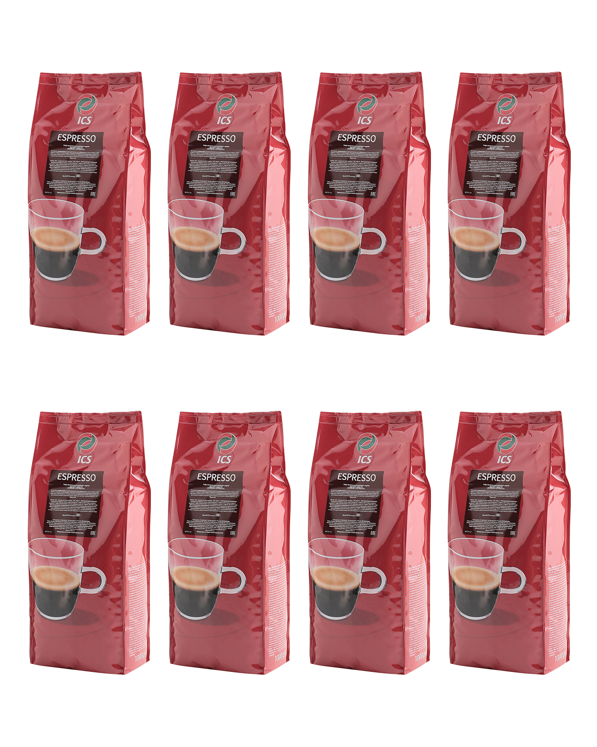Кофе в зернах ICS "ESPRESSO" (20% А)  набор из 8 шт по 1 кг