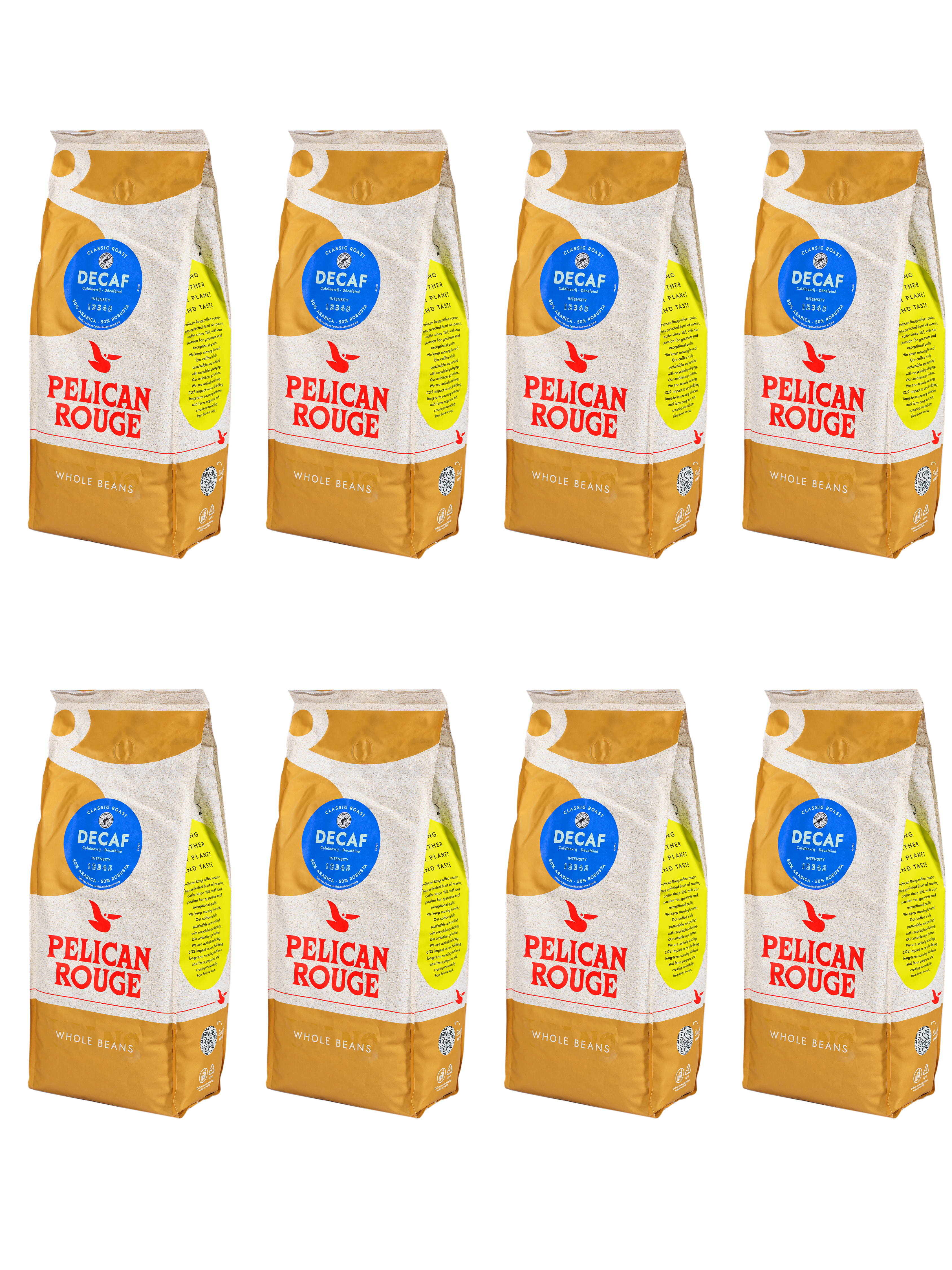 Кофе в зёрнах PELICAN ROUGE "DECAF" (А-50) набор из 8 шт по 1 кг