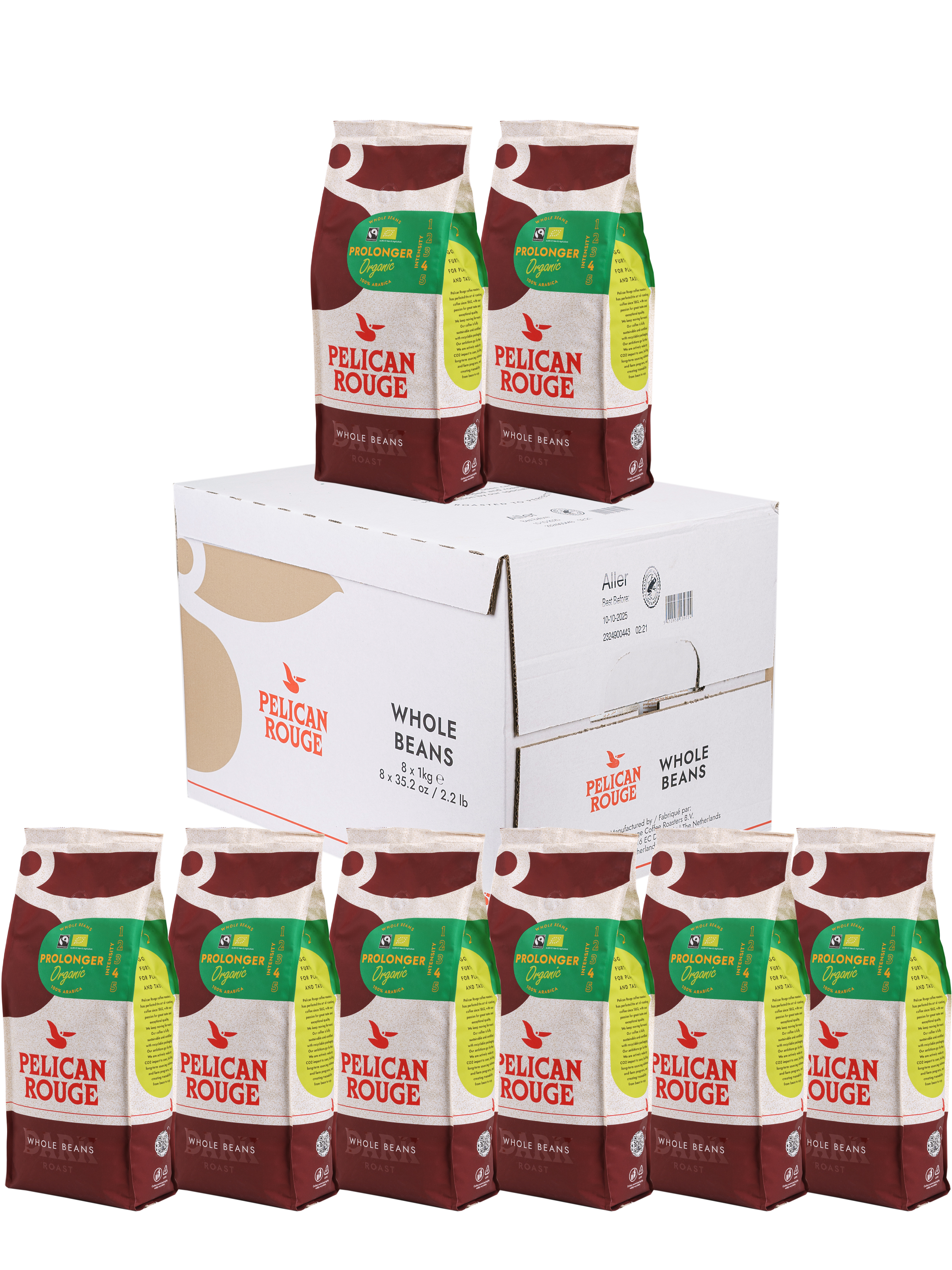 Кофе в зёрнах PELICAN ROUGE "PROLONGER" (А-100) набор из 8 шт по 1 кг