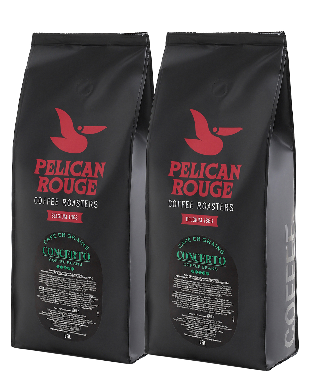 Кофе в зёрнах PELICAN ROUGE "CONCERTO" (A-30) набор из 2 шт по 1кг