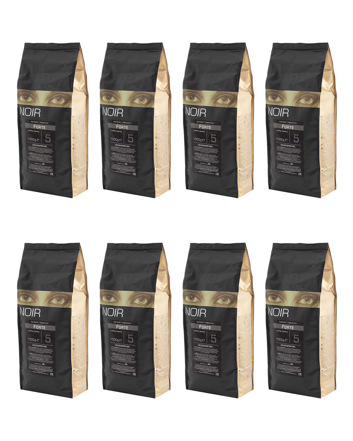 Кофе в зернах NOIR "FORTE" (20% А ) набор из 8 шт по 1 кг