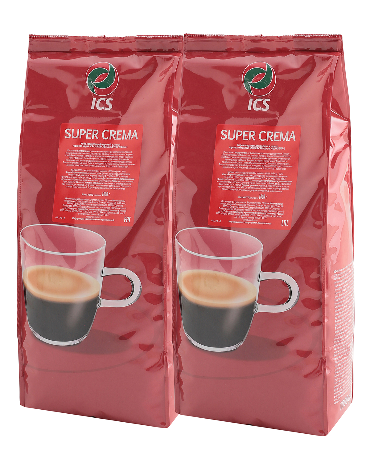 картинка Кофе в зернах ICS "SUPER CREMA" (A-75) TO Кр-4/5 1000 г по 2 шт картинка Кофе в зернах ICS "SUPER CREMA" (A-75) TO Кр-4/5 1000 г по 2 шт