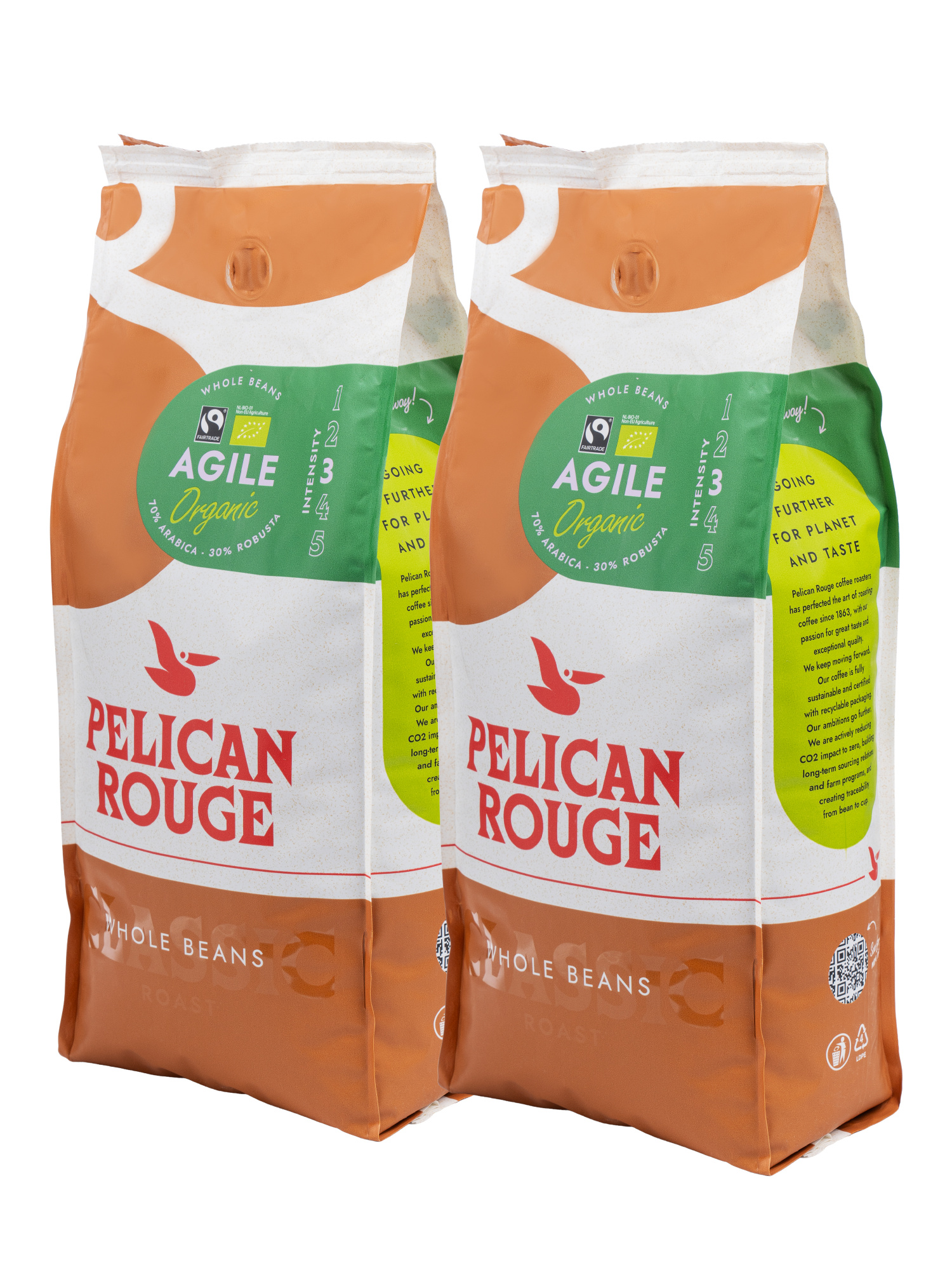 Кофе в зёрнах PELICAN ROUGE "AGILE" (А-70) набор из 2 шт по 1 кг